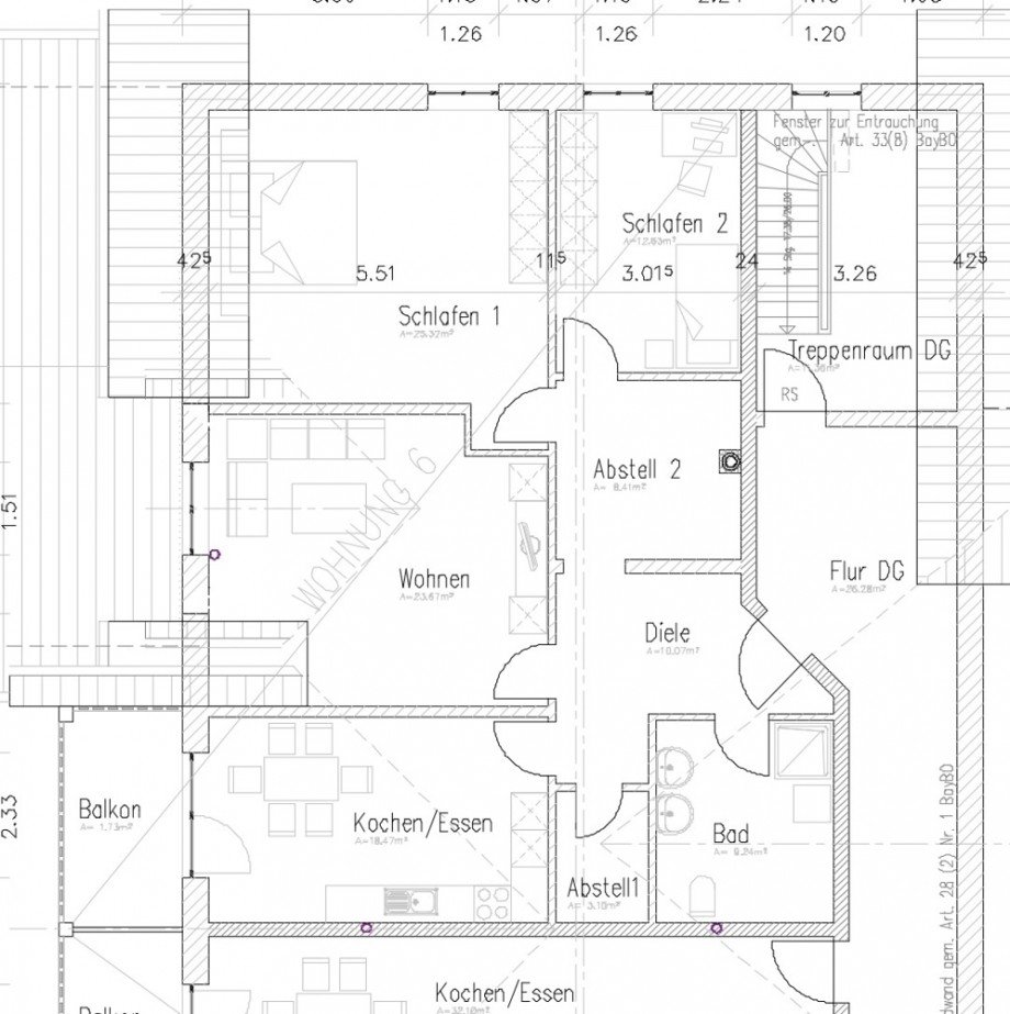 Grundriss Etagenwohnung Untrasried / Hopferbach
