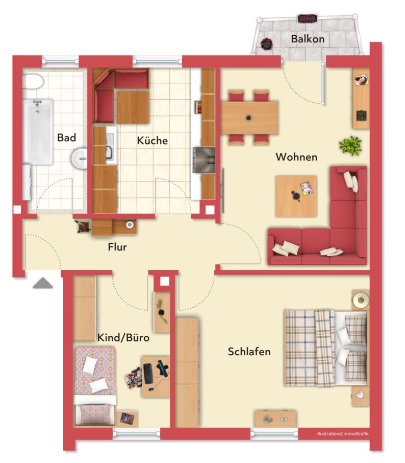 Erdgeschoss Erdgeschosswohnung Oberg�nzburg