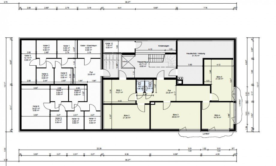 Grundriss UG B�rofl�che Kraftisried